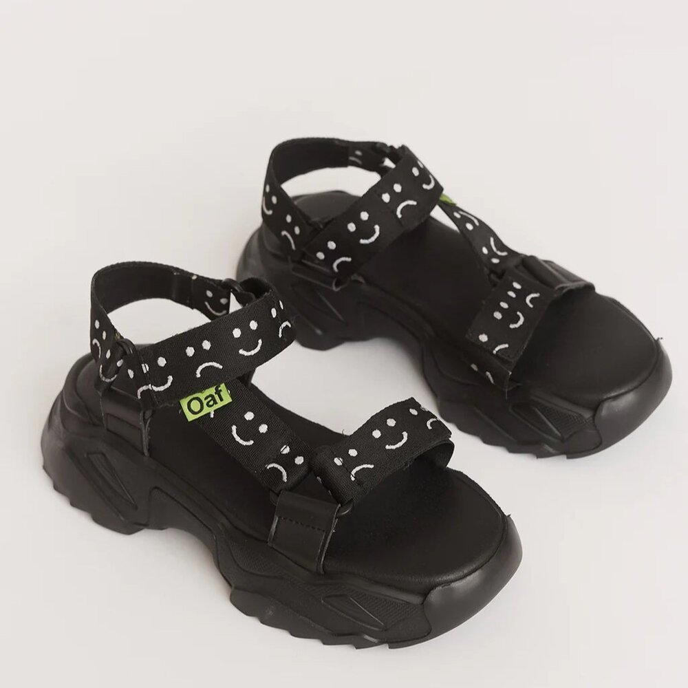 Lazy Oaf Limited Edition Happy Sad Velcro Sandal - EU39